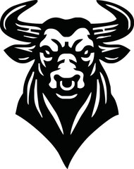 Bodybuilder with a bull head. Vector illustration.