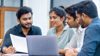Fototapeta premium Indian Team Collaborating on Marketing Plan