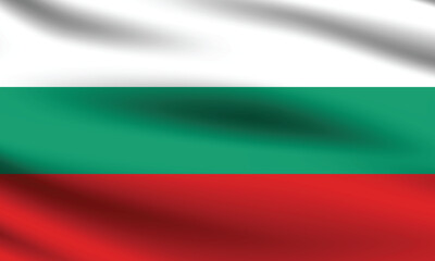 Obraz premium Bulgaria flag official colors and proportion digital vector illustration. Pleated flag.