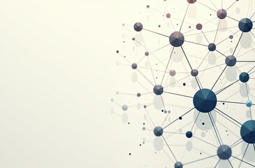 An abstract network of interconnected nodes and lines, representing connection, communication, and technology. The muted color scheme and clean design make it suitable for backgrounds, presentations, 