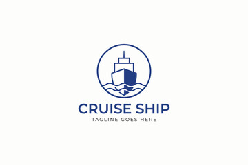 Elegant and Modern Cruise Ship Logo Design for Nautical and Travel Businesses