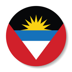 Fototapeta premium Antigua and Barbuda circle flag logo icon computer vector illustration design
