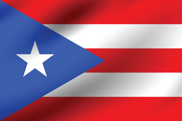 Puerto Rico flag official colors and proportion digital vector illustration. Pleated flag.