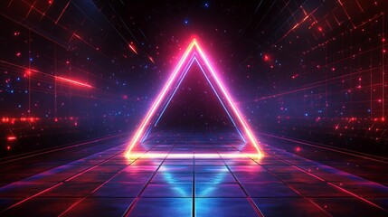 Futuristic Room Bathed in Neon Lights with Sleek Modern Furniture Creating an Atmosphere of Innovation and Technology for a Visually Striking and Immersive Experience in a Contemporary Setting