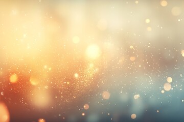 Obraz premium Golden bokeh lights, blurred background, festive, abstract design