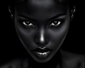 Dramatic Black and White Portrait of a Black Woman