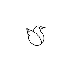 Minimalist Bird Line Art: Elegant Vector Logo Design. Perfect for nature, animal, or brand symbols. Simple, clean, and modern graphic illustration.