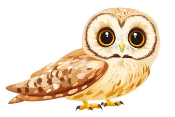Obraz premium Adorable Brown Owl with Large Eyes