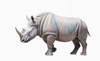 Fototapeta premium Rhinoceros on white background