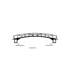 Simple Bridge Line Drawing: Minimalist Black and White Vector Graphic. Perfect for architecture, design, and illustration projects.