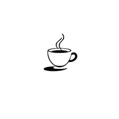 Aromatic Coffee Cup: A Simple, Minimalist Illustration of a Steaming Coffee Cup, Perfect for Cafe Logos, Menus, or Warm Drink-Themed Designs.