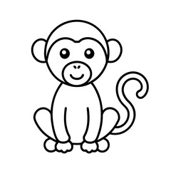 Naklejka premium Monkey Outline Icon