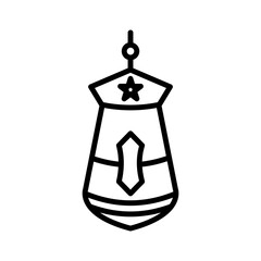 Elegant outline design illustration of a vintage-style Islamic lantern, ideal for Ramadhan, Islam, and Eid Fitri celebrations.