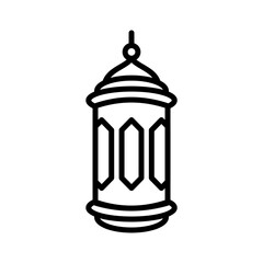Outline design of a classic Arabic lantern, symbolizing Islam, Ramadhan, and Eid Fitri celebrations.
