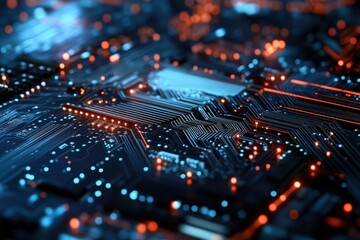 Close-up of a circuit board undergoing testing by an AI-driven technology for enhanced performance and reliability.