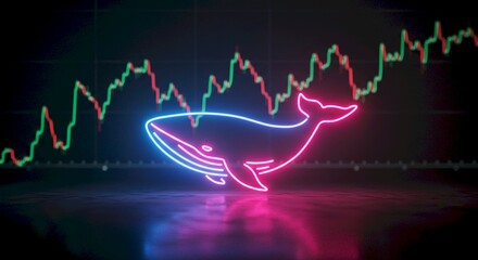 Neon Whale Crypto Market Trend Chart Stock Trading Finance Investment