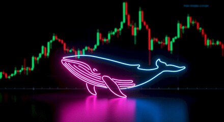 Neon Whale Crypto Market Trend Finance Stock Chart