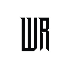 WR monogram logo design letter text name symbol monochrome logotype alphabet character simple logo
