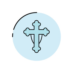 Christian Cross vector icon