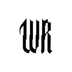 WR monogram logo design letter text name symbol monochrome logotype alphabet character simple logo
