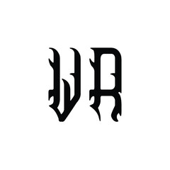 WR monogram logo design letter text name symbol monochrome logotype alphabet character simple logo