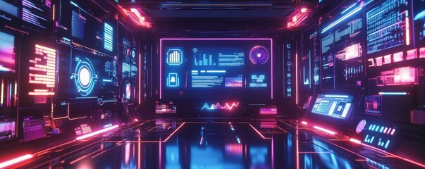 Fototapeta premium Futuristic digital dashboard showcasing impressive e-commerce growth metrics and analytics in a sleek design.