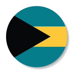 Bahamas flag. Button flag icon. Standard color. Circle icon flag. Computer illustration. Digital illustration. Vector illustration.