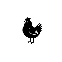 Simple Chicken Silhouette: A Black and White Vector Graphic
