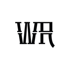 WR monogram logo design letter text name symbol monochrome logotype alphabet character simple logo