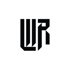 WR monogram logo design letter text name symbol monochrome logotype alphabet character simple logo