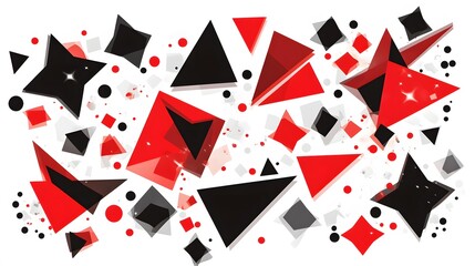 Abstract Red Black Geometric Shapes Burst Explosion Design