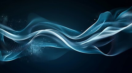 Blue abstract wave, dark background