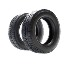 New tires isolated on transparent background