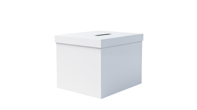 Blank White Ballot Box for Elections Voting and Democracy Concepts Ideal for websites social media and presentations needing a clean and simple design  High resolution image perfect for commercial use