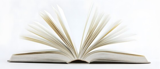 Open Book Pages Fan, Blank White Pages, Reading Concept
