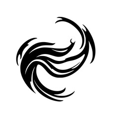 Abstract Black and White Swirl Design: Vector Graphic, Geometric Pattern, Modern Minimalist Style, Decorative Element for Background or Texture