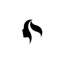 Elegant Woman Silhouette: A Minimalist Beauty Logo Design. Perfect for salons, beauty brands, and fashion businesses. This simple yet striking profile showcases feminine style and grace.