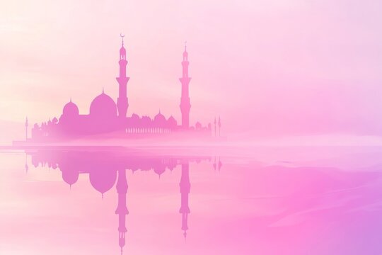 Serene Mosque Silhouette at Dawn