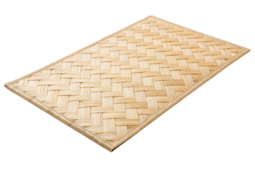 Woven bamboo placemat isolated with transparent background
