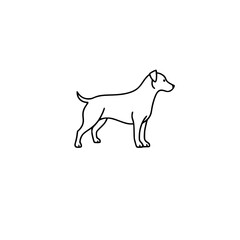 Fototapeta premium Line Art Dog Illustration: A Simple and Elegant Design of a Canine Companion