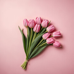 Fototapeta premium pink tulips flowers as a bouquet