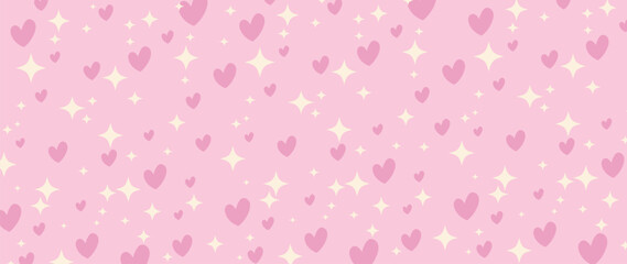 Pink and purple heart Valentine background vector. cute and love theme wallpaper.