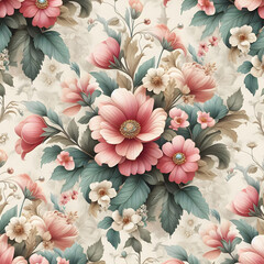 A symphony of watercolor blooms creates a seamless floral pattern, perfect for adding a touch of nature's elegance to any project.