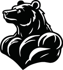 Strong bear animal showing his muscles, tidy mascot logo, different shapes, character designs set, angry huge grizzly bear with athletic body