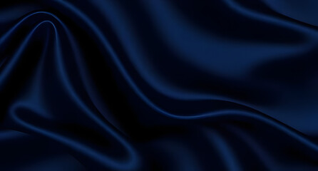 Obraz premium Black dark blue navy indigo sapphire abstract background. Silk satin fabric. Glitter shimmer. Gradient ombre. Line stripe wave shadow. Luxury elegant subtle. Blank design