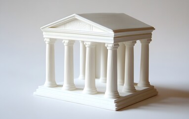 Obraz premium White Greek Temple Model Architecture Miniature