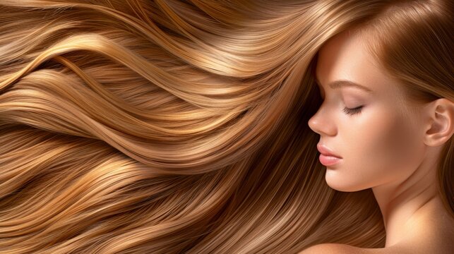 Hair care tips for beautiful long hair studio image bright lighting close-up beauty and wellness