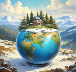 Illustration of globe earth.