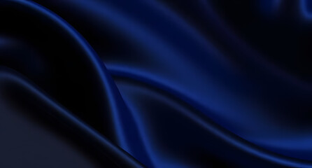 Black dark navy blue indigo cobalt sapphire abstract background. Silk satin fabric. Glitter shimmer. Color gradient. Line stripe wave shadow. Luxury elegant subtle. Blank design