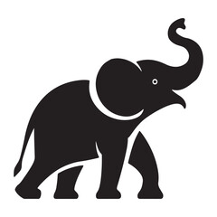 Fototapeta premium create a Elephant vector silhouette with white background